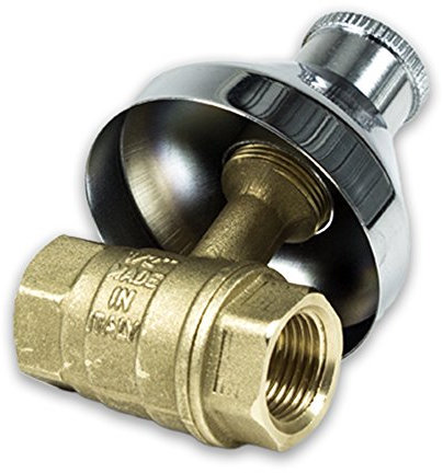 Itap Unterputz Absperrventil 1/2 Abdeckung und Griff verchromt, Messing, CW617N, Silber