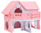 POPETPOP Wooden Hamster House-Hideout Hut Hideaway Exercise Play Toys Chews for Dwarf Hamster,Mouse, Rat,Gerbil and Other Small Animals-Pink