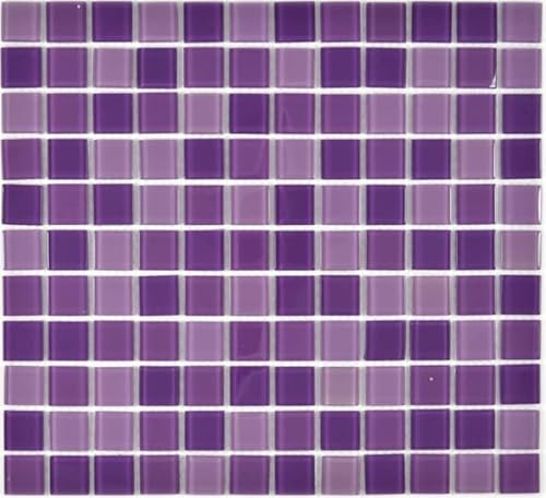 Mosaik Fliesen Glasmosaik lila violett BAD WC Küche WAND Mosaikplatte MOS62-1104