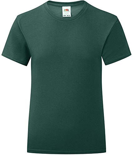 Fruit of the Loom - T-Shirt - Girls, dark green, 7-8 Years