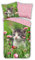 ESPiCO Bettwäsche Trendy Bedding Jacky Tiermotiv Katze Kätzchen Blumen geblümt Wiese Wendeoptik Renforcé, Größe:135 cm x 200 cm