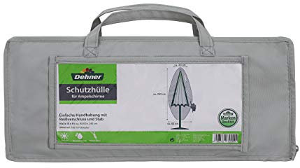 Dehner Schutzhülle für Ampelschirm, ca. 240 x 60 cm, Polyester, grau