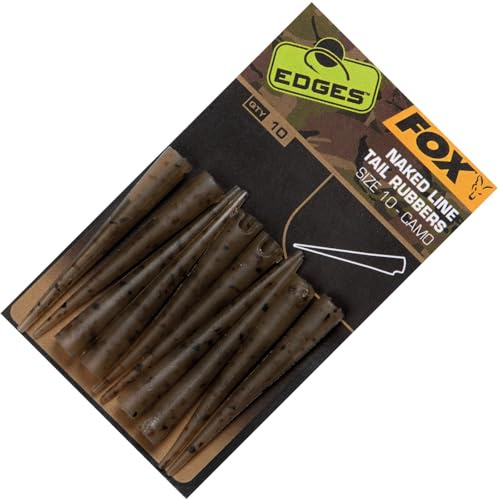 Fox Edges Camo Naked Line Tail Rubbers Gr. 10-10 Tubes für Karpfenmontagen, Tailrubber für Karpfenrigs