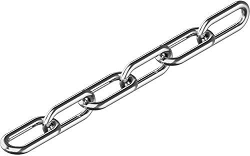 DIN 763 Edelstahlkette langgliedrig Ø 3, 4, 5, 6, 8, 10 mm (Meterware) Rundstahlkette Edelstahl A4 Ankerkette (Ø 5 mm, 10 Meter)