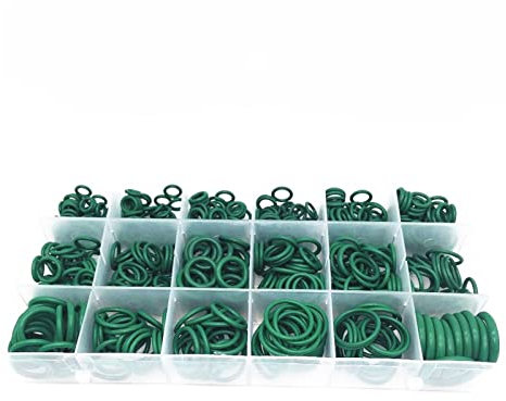 Wshao store Gummi-O-Ringe 27 0pcs. Klimaanlage R22 / R134A Reparatur Kompressor-Dichtung 18 Größen O-Ring-Kit Grüne Metrik O-Ringdichtungen Nitril