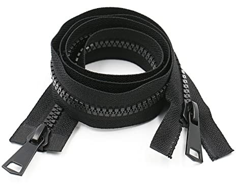 WANGCL 2 Stück #8 Zwei-Wege-Reißverschluss zum Nähen von Mänteln, Parka, Daunenjacken, strapazierfähige Harz-Reißverschlüsse, Großpackung (90 cm)