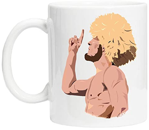 Khabib Nurmagomedov Anzahl Ein Wiederverwendbare Tasse aus weißem Glas für Tee und Kaffee Coffe Cup