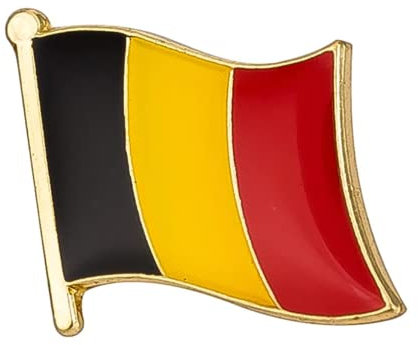 Belgium National Flag Metal Enamel Lapel Pin Badge – 1.9 x 1.6 cm Black Yellow Red Vertical Tricolour – Hard Enamel Finish with Secure Clasp for National Pride, Travel, Events, and Collectors