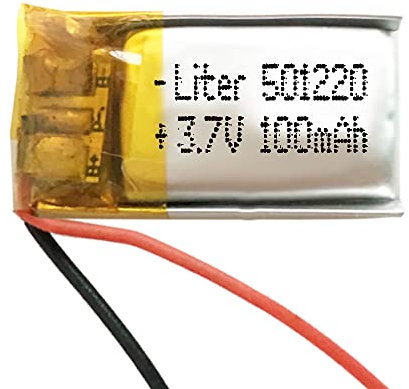 Batterie 501220 LiPo 3.7V 100mAh 0.37Wh 1S 5C Liter Energy Battery pour l'électronique Rechargeable Téléphone Portable Smartwatch GPS - Ne Convient Pas à la Radiocommande 22x12x5mm (100mAh|501220)