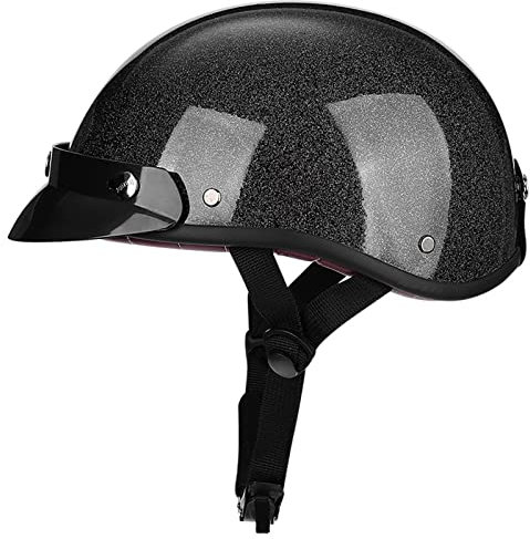 HZIH Portatile Mezzi Caschi Jet retrò Casco Scodella Moto Casco,Caschi Cromwell,Classic Jet Aperto Caschi,DOT/ECE Certificazione Scooter Caschi Scodella Motorino Portatile Mezzo Casco F,L=59-60cm