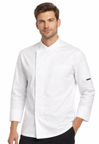 PALLTEX NORI LS Kochjacke Unisex Kochjacke Damen Kochjacke Herren Schwarz/Weiss Kochkleidung Professional Chef Uniform Langarm