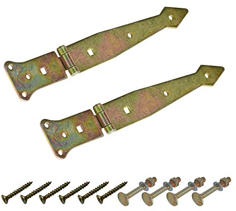 BRESKO 2er Set Werfgehänge Ladenband verzinkt Türband Torscharnier Türscharnier Scharniere Torband Beschlag mit Schrauben (200x80x50 mm)