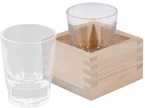 Alipis 1 Juego Copas De Sake Taza De Sake De Vidrio Tazas De Sake Vaso De Sake Frío Tazas De Té Japonesas Juego De Vasos De Sake Masu Japones Estilo Japones Copa De Vino De Madera