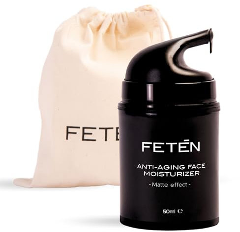 FETĒN Gesichtscreme Männer – Feuchtigkeitsspendende Anti-Falten Creme mit Hyaluronsäure – Anti-Aging & Mattierende Gesichtspflege – Tages- & Nachtcreme Männer – Hautpflege gegen Akne 50ml (1er Pack)
