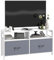 HOMCOM Mueble para TV de 45 máx. en MDF y Tela no Tejida con 2 cajones extraíbles y 2 estantes, 100x30x53 cm, Blanco y Gris
