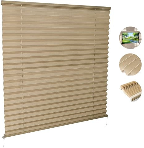 RV Window Shades,Camper RV Pleated Shades RV Camper Blinds and Shade,RV Blinds for Camper Window,RV Privacy Blinds for Motor Coach RV Camper Travel Trailer Motorhome Solar Shade(62 W x 38 L),Khaki