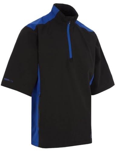 Proquip Mens Aqualite Golf Half Sleeve Jacket - Black/Royal - M