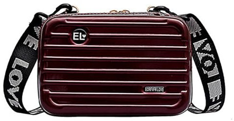 Qurlon Mini-Reisekoffer, Crossbody-Tasche, INS-Stil, Box-Tasche, einzelne Umhängetasche, Damen-Geschenktasche, Braun