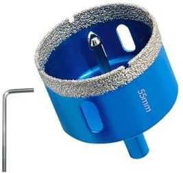 Teronbeta Scie Cloche Diamantée 55mm avec Foret Guidage de Centrage, Professionnelle Foret Diamanté Brasé pour Carrelage, Porcelaine, Verre, Marbre et Céramique