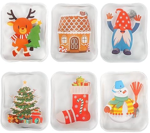 Anstore Reusable Hand Warmers - 6pcs 100x80mm Pocket Warmers, Hot Hands for Kids, Women - Cute Gel Heat Packs for Camping, Hiking, Skiing, School