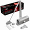PrimeWare DC-300 Automatic Door Closers for Home | Soft Close, No Slam | Residential and Commercial Door Closer | Adjustable Level 1-3 | for Doors Weighing 90-140 lbs | Hydraulic Door Spring - Nickel