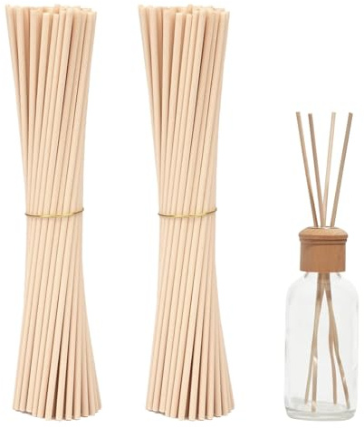 Geaanen 100 Stück Bambusstäbchen Für Raumduft,Holzstäbchen Für Raumduft,Stäbchen Für Raumduft,Raumduft Diffuser Stäbchen,Rattanstäbchen Für Raumduft,Für Raumduft,Büro,Zuhause,30cm×3mm (Holzfarbe)