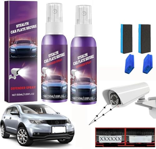 Figskey Nummernschildspray, Auto-Kennzeichenspray, unsichtbares Spray, Kamerablocker-Spray, Anti-Foto-Kamera (2 Stück)