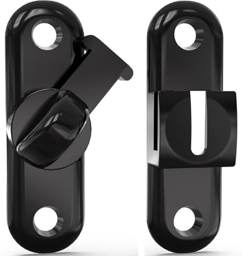Litensh Pestillo de puerta abatible, cerradura de puerta de granero de 90/180 grados, cerradura de puerta de ángulo recto, cerradura de puerta corredera gruesa y antioxidante para armarios de baño (1,