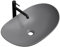 EMKE Aufsatzwaschtisch, oval, 61,5 × 36 × 15,5 cm, Keramikwaschbecken für Badezimmer und Gäste-WC, Mini-Waschbecken, klein, mattes Grau