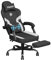 HapGIFT Gaming Chair, Computer Chair with Massage Lumbar Support, Ergonomic Gaming Chair with Footrest, High Back Adjustable Swivel PU Leather Chair with Headrest, Gamer Chair for Adults (Black-White)