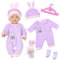 Puppentuch Kleidung Outfits für 12-18 Zoll Baby Puppen, 6 Bunny Baby Puppe Kleidung mit Bunny Puppe Hut Socken Aufhänger für 30-45 cm Puppe Kleidung, Neu Baby Puppe Kleidung