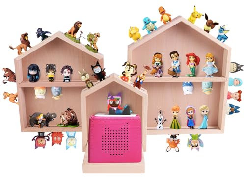 Givilio Tonie Regal für Toniebox, 3 kleine Hausform Tonie-Regal für all Ihre Tonie-Accessoires, Toniebox-Figuren und Tonie-Figuren, Display-Sammlung, Display-Puppen