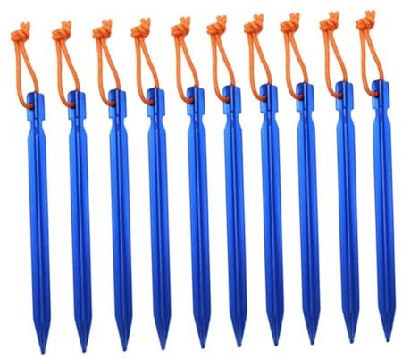 Supvox 11 Teiliges Camping Zelt Hering Hammer Set 1 Blauer Hammer Mit Heringzieher Und 10 Blaue Erdnägel Für Outdoor Aktivitäten Und Zeltaufbau Multifunktionales Camping Zubehör