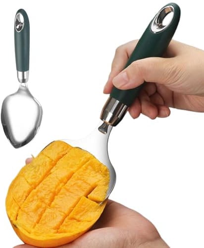Xijobido Mangoschneider und Schäler, Mango Cutter Tool | Multifunktionaler Splitter für Obst,Mango Splitter Slicer Kitchen-Geräte ohne Schlupf-Griff für Drachenfrüchte, Wassermelone