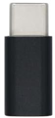 VoltShine Mini USB-C auf USB 2.0 Adapter, schwarz, kompatibel mit Micro Geräten, ideal für Datenübertragung und Aufladung.