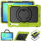 Heavy Duty Shockproof TPU Case Compatible with Samsung Galaxy Tab S10 FE Plus 13.1 inch SM-X620/X626B 2025 Kids Case,360 Degree Rotating Handle Stand Bracket W Screen Protector (Green)