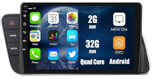 DAEFAG Android 14 Autoradio 2Din GPS Navi für Audi Q5 2010-2018 9 Zoll Auto Bildschirm Radio mit Bluetooth 5.0 Carplay Android Auto WiFi 4G DSP SWC MIC+ AHD Rückfahrkamera(S-1(2G+32G))