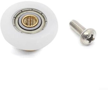 Set di 4 rulli di ricambio per porta della doccia con ruote in nylon e centro in ottone, set di pulegge per porta scorrevole in vetro, per box doccia da 4-8 mm (23 mm)