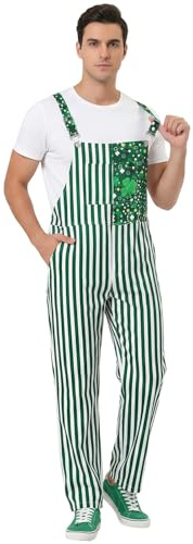 Suffolly Women's St. Patrick's Short Clover Overalls Costume (Style B, L)