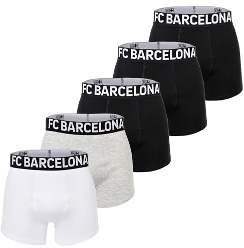 FC Barcelona Herren Boxershorts, 5er-Pack | Unterhosen Set, Offizielles Lizenzprodukt, Fangeschenk