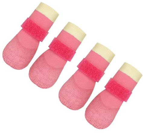 ZwaitL Stivali da pioggia per cani, antiscivolo e traspiranti, design per proteggere le zampe, 4 pezzi, scarpe antiscivolo per cani