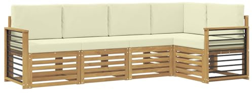 vidaXL Sofagarnituren Massivholz Akazie, Garten, modernes Ecksofa, Möbel für draußen, Loungesessel, Bequeme Terrassensitzgruppe
