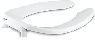 KOHLER K-4670-C-0 Lustra Elongated Toilet Seat with Check Hinge, White