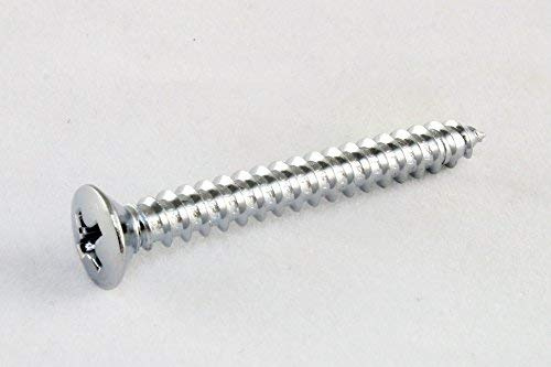 4 Short Neck Plate Screws Phillips Head 1-3/8 Chrome Allparts GS-3005-010