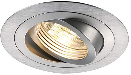 SLV NEW TRIA 1, Einbauleuchte, einflammig, QPAR51, rund, aluminium gebürstet, max. 50W, inkl. Blattfedern