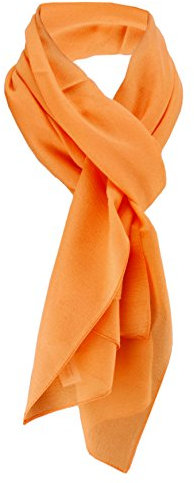 TigerTie Damen Chiffon Halstuch lachsorange Uni Gr. 160 cm x 36 cm - Schal
