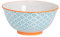 Nicola Spring Patterned Cereal Bowl - Blue - 16cm - Pack of 1 - Hand Printed Japanese Style Porcelain Serving Bowls for Dessert, Pasta, Cereal, Salad, Noodles, Soup