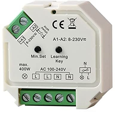 ISOLED 113000 Sys-One Funk/Push Dimmer für dimmbare 230V LED Leuchtmittel/Trafos, 400VA