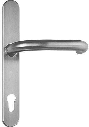 Drückerlochteil 7517 mit Langschild PZ 92 mm, für außen, rund, silber eloxiert