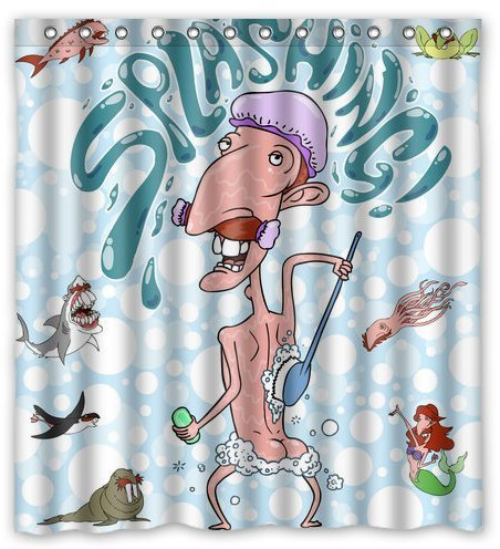 CHATAE Funny Splashing Bath Curtain Waterproof Polyester Shower Curtain 180cm X 200cm